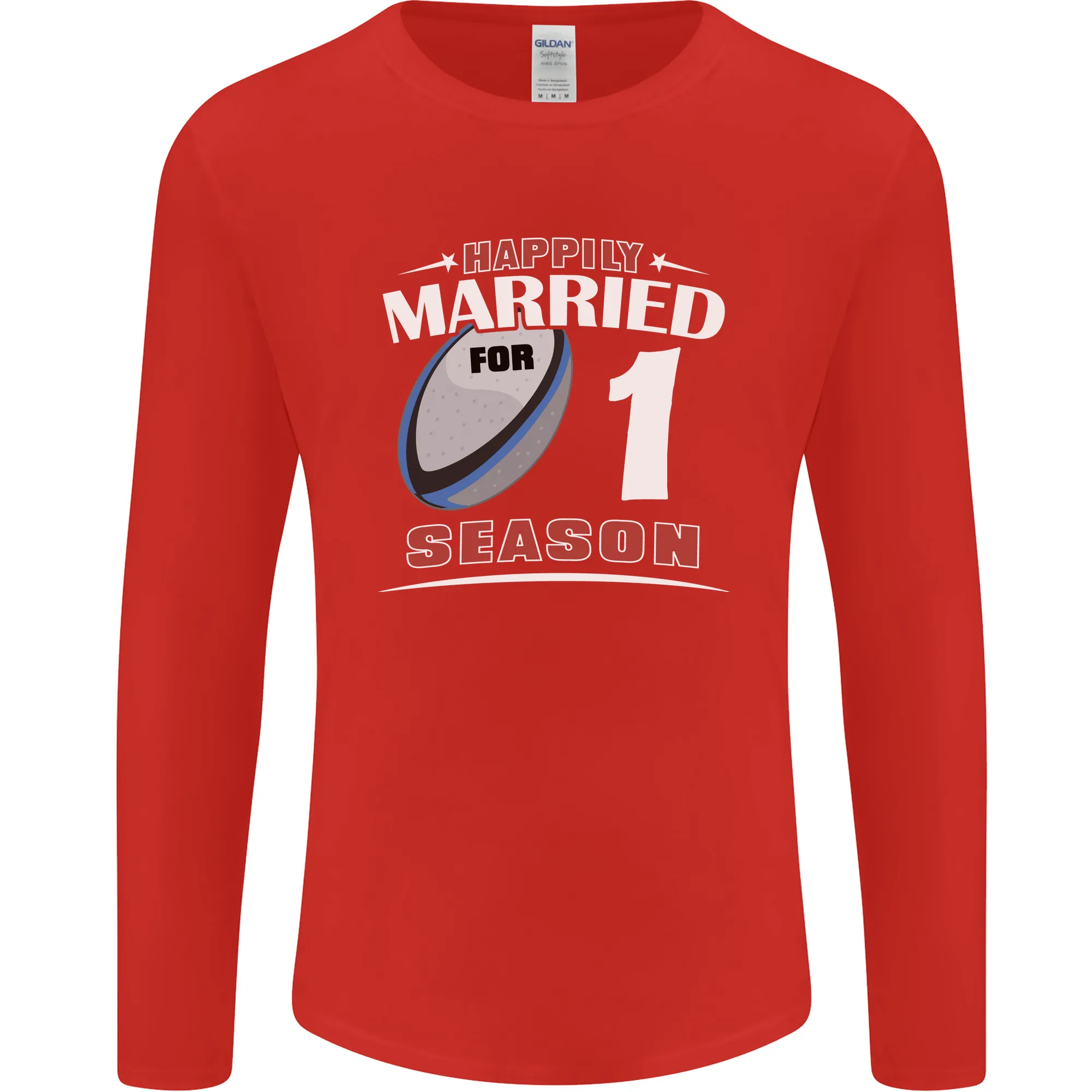 1 Year Wedding Anniversary 1st Rugby Mens Long Sleeve T-Shirt