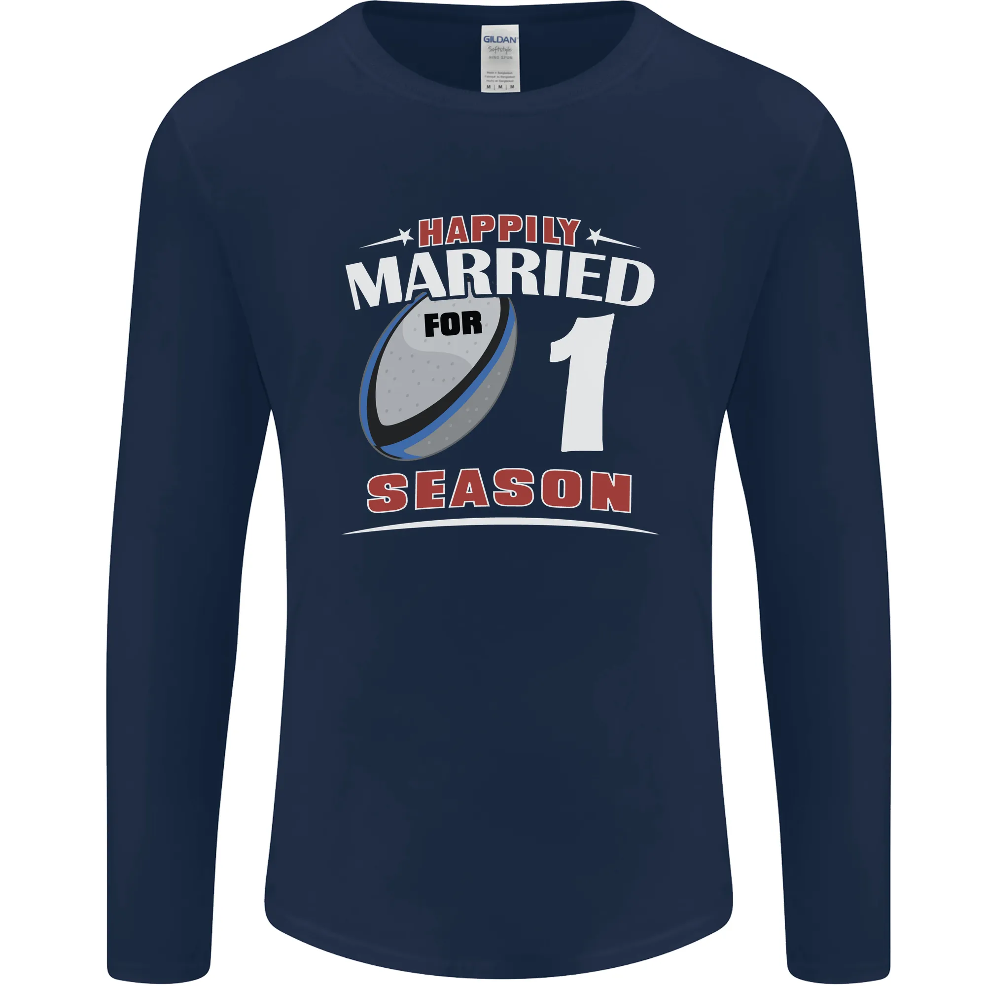 1 Year Wedding Anniversary 1st Rugby Mens Long Sleeve T-Shirt
