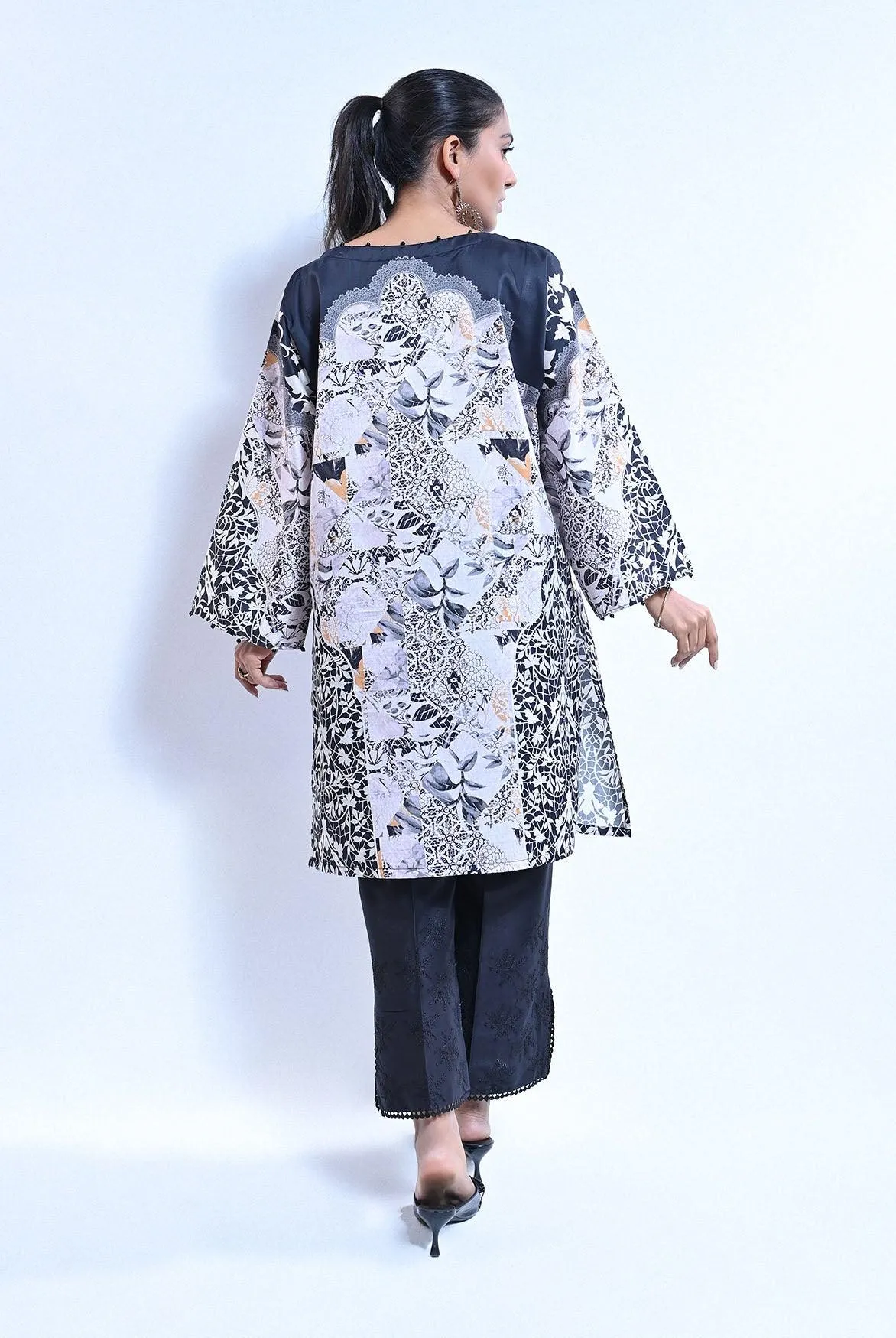 1Pc | RTW | Cotton Gray Satin Shirt