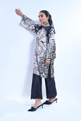 1Pc | RTW | Cotton Gray Satin Shirt