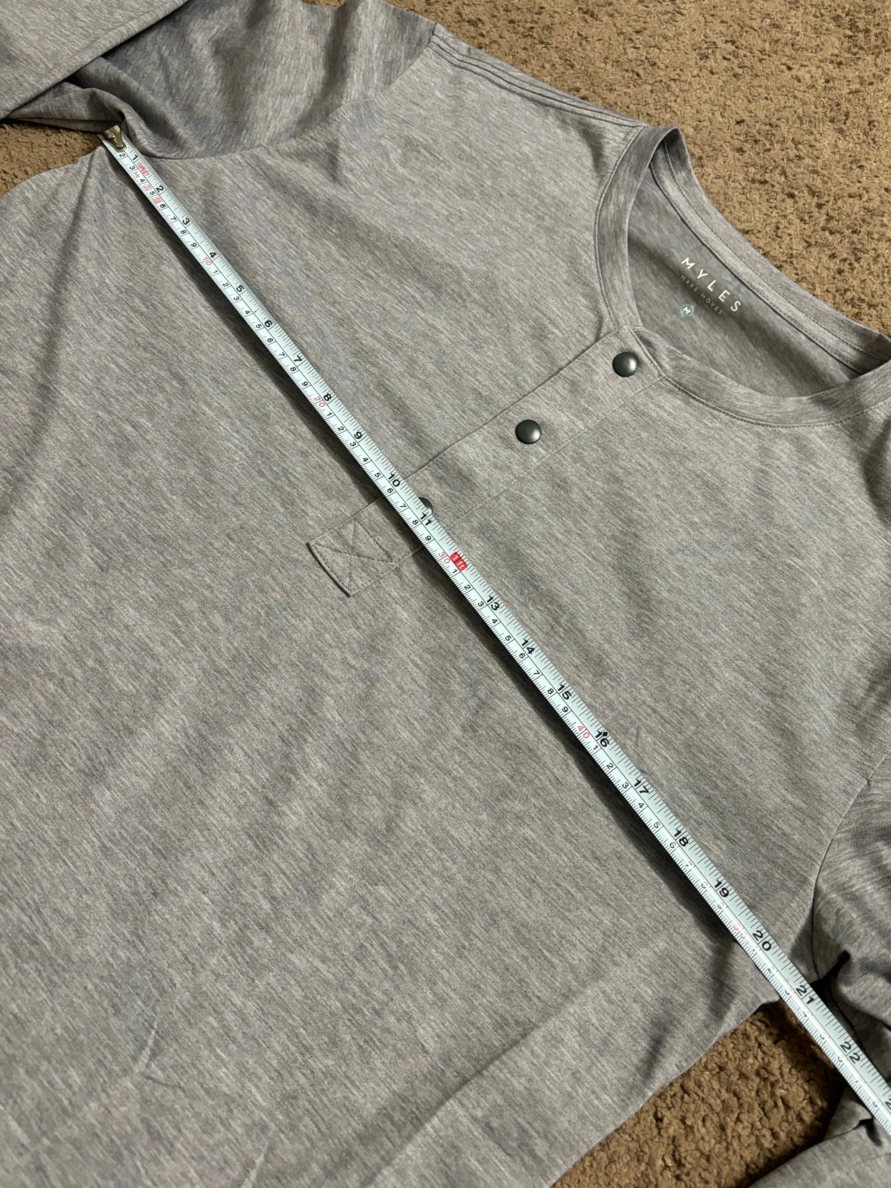 $68- Myles Apparel - everyday Henley long sleeve shirt - M