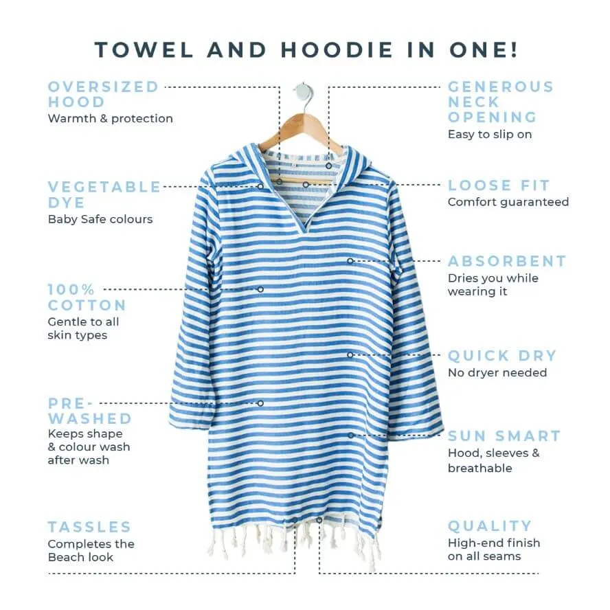 AMALFI Adult Hooded Towel Plus Size: Royal Blue/White