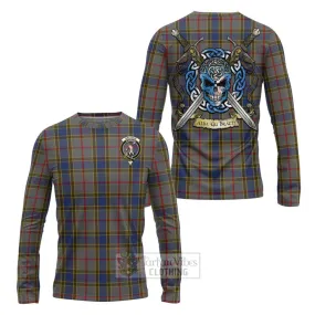 Balfour Tartan Long Sleeve T-Shirt with Family Crest Celtic Skull Style