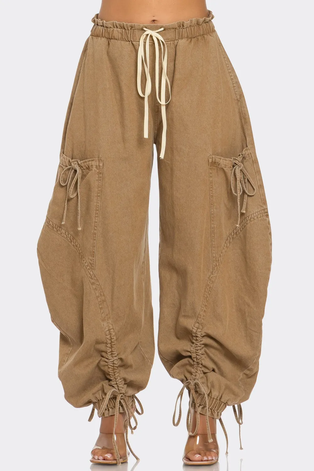 Balloon Denim Cargo Pants