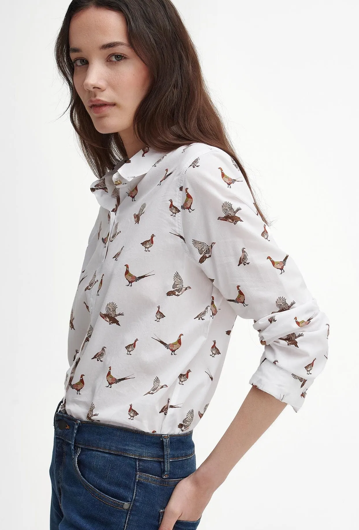 Barbour Shirt Safari Shirt Grouse Print  LSH1357MI15