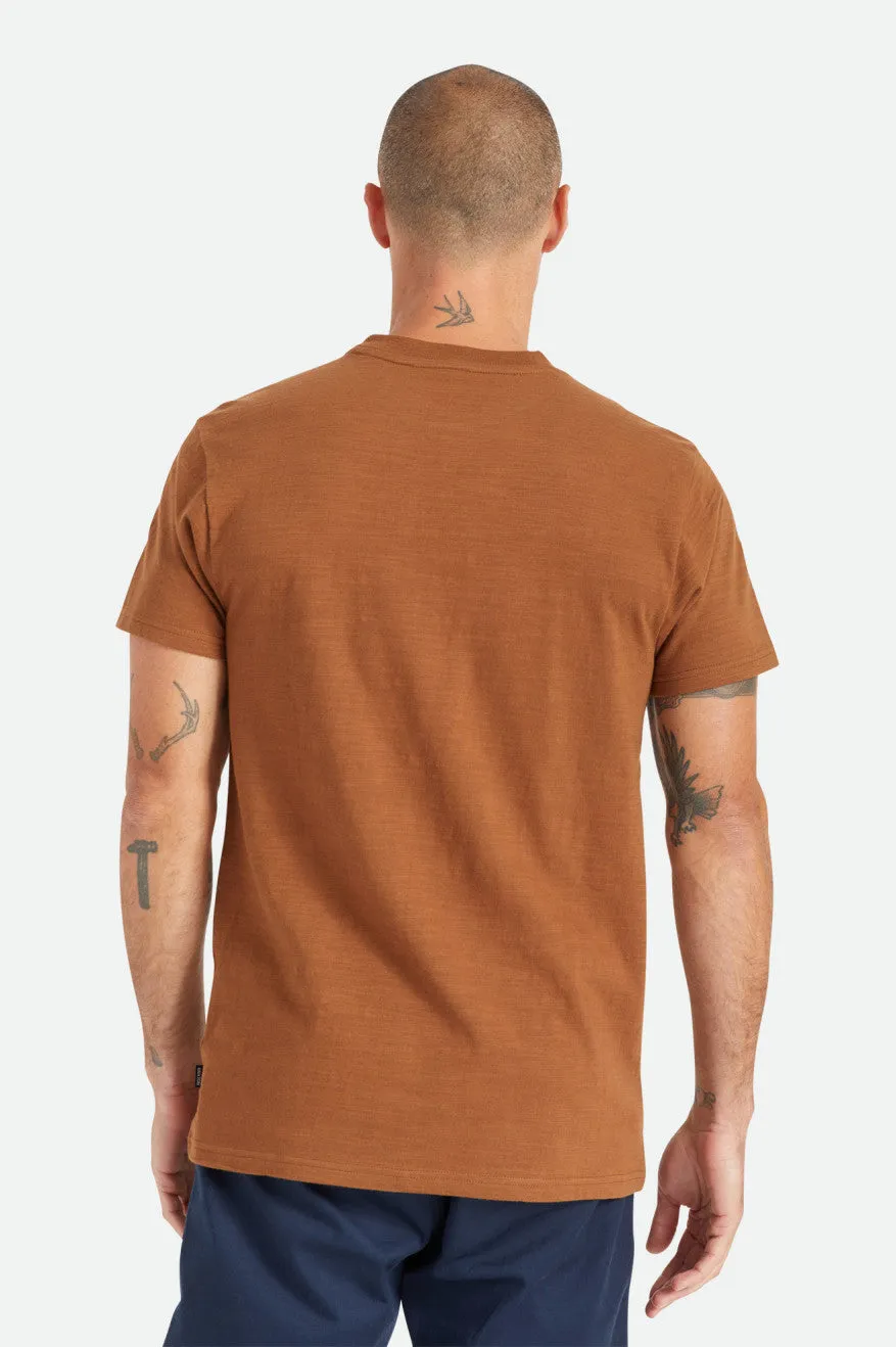 Basic Slub S/S Henley Tee - Bison