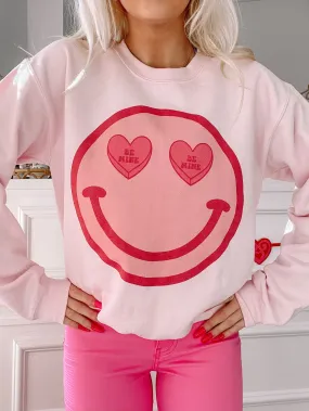 Be Mine Heart Smiley Crewneck
