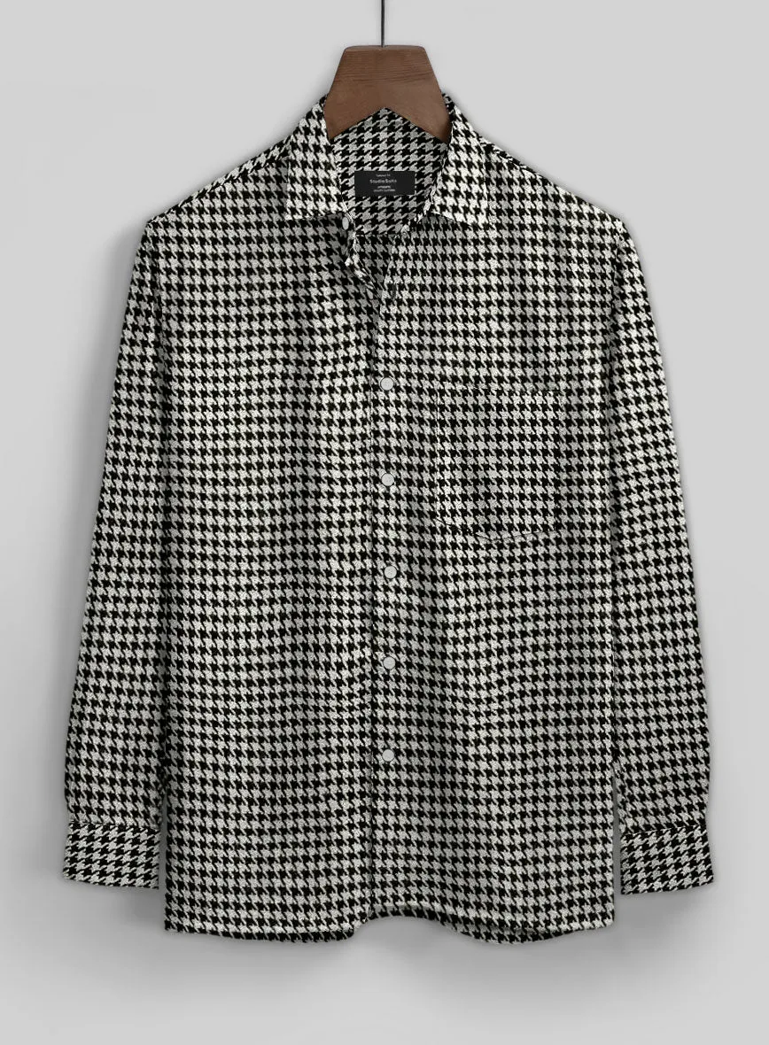 Big Houndstooth BW Tweed Shirt
