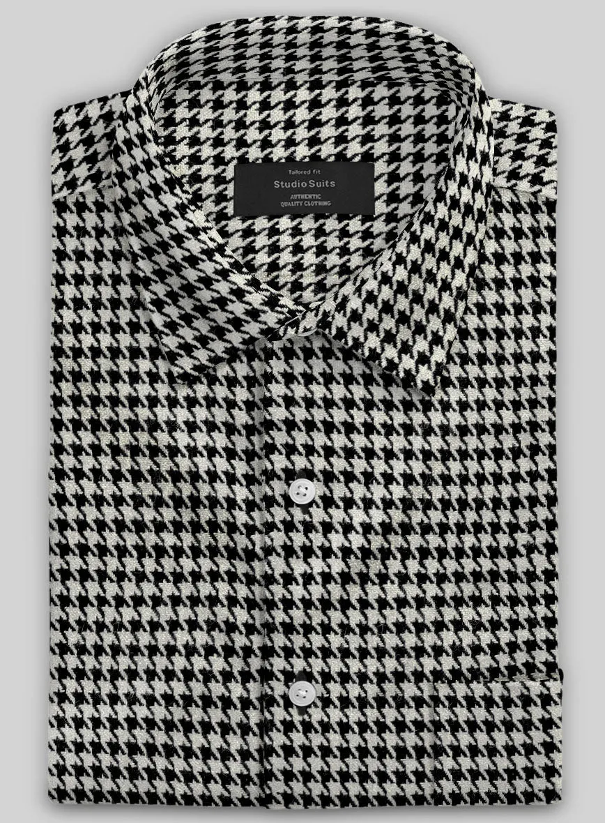 Big Houndstooth BW Tweed Shirt