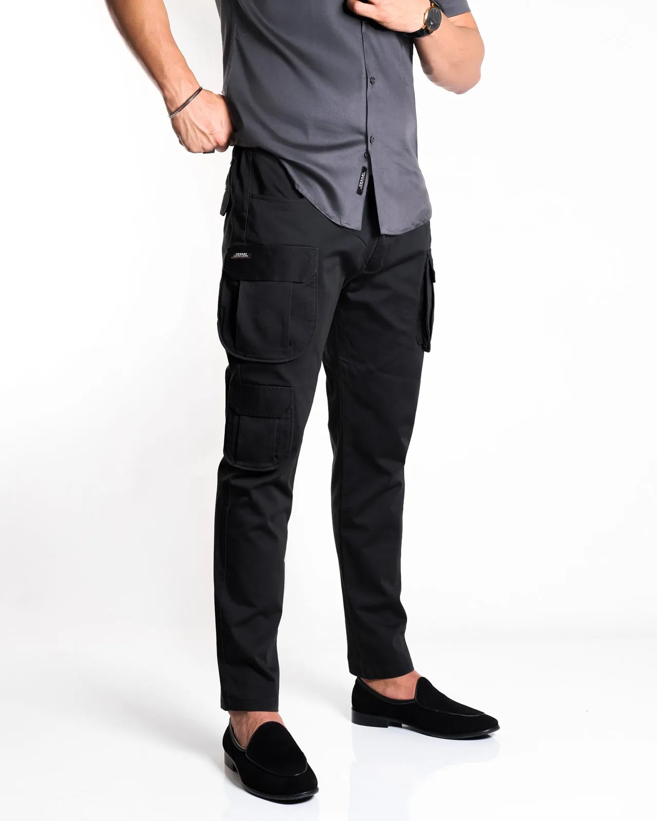 Black 7- Pocket Cargo Stretch Pants (Limited Edition)