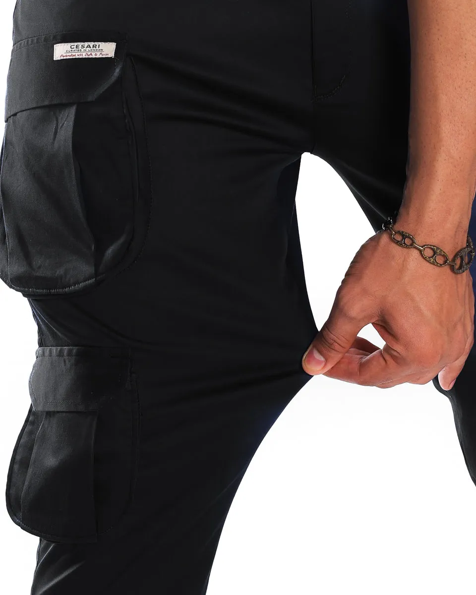 Black 7- Pocket Cargo Stretch Pants (Limited Edition)