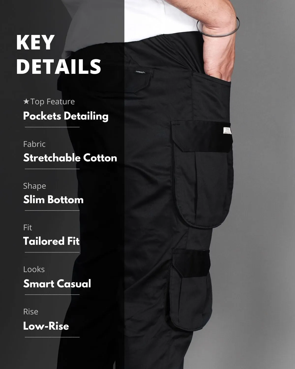 Black 7- Pocket Cargo Stretch Pants (Limited Edition)