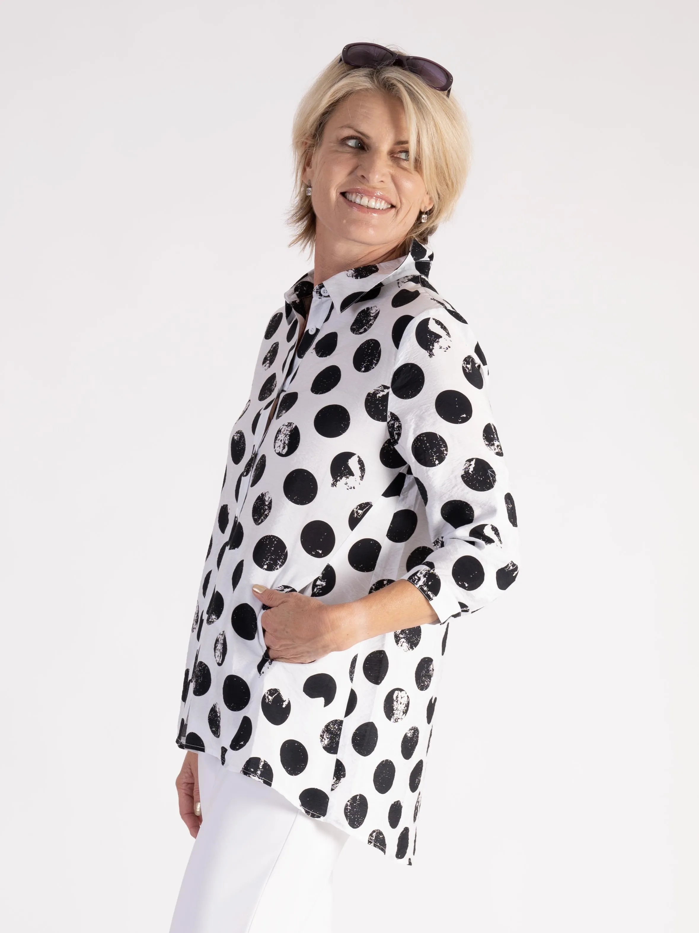 Black and White Polka Dots Blouse