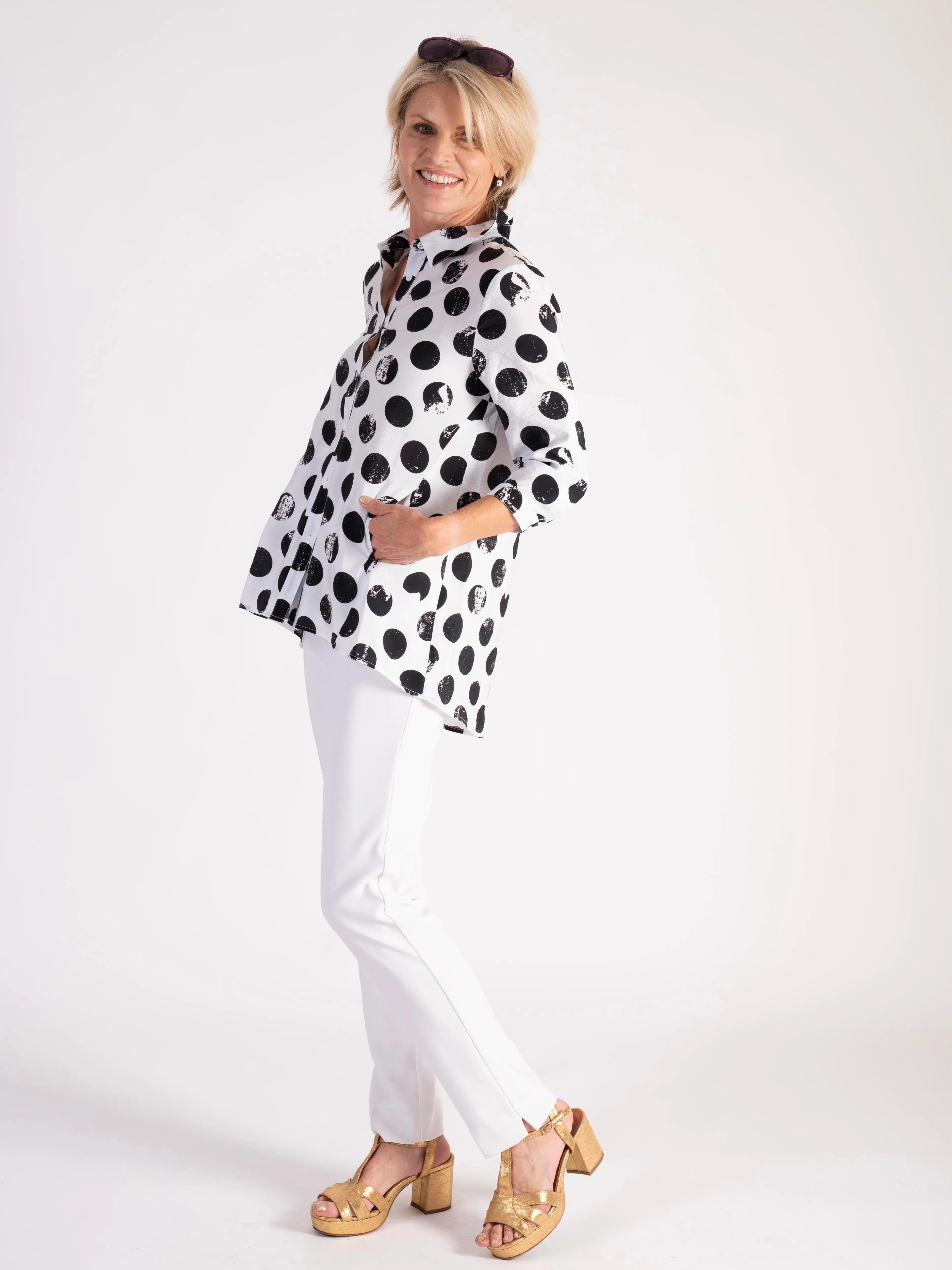 Black and White Polka Dots Blouse
