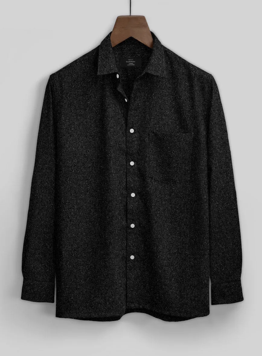 Black Flecks Donegal Tweed Shirt