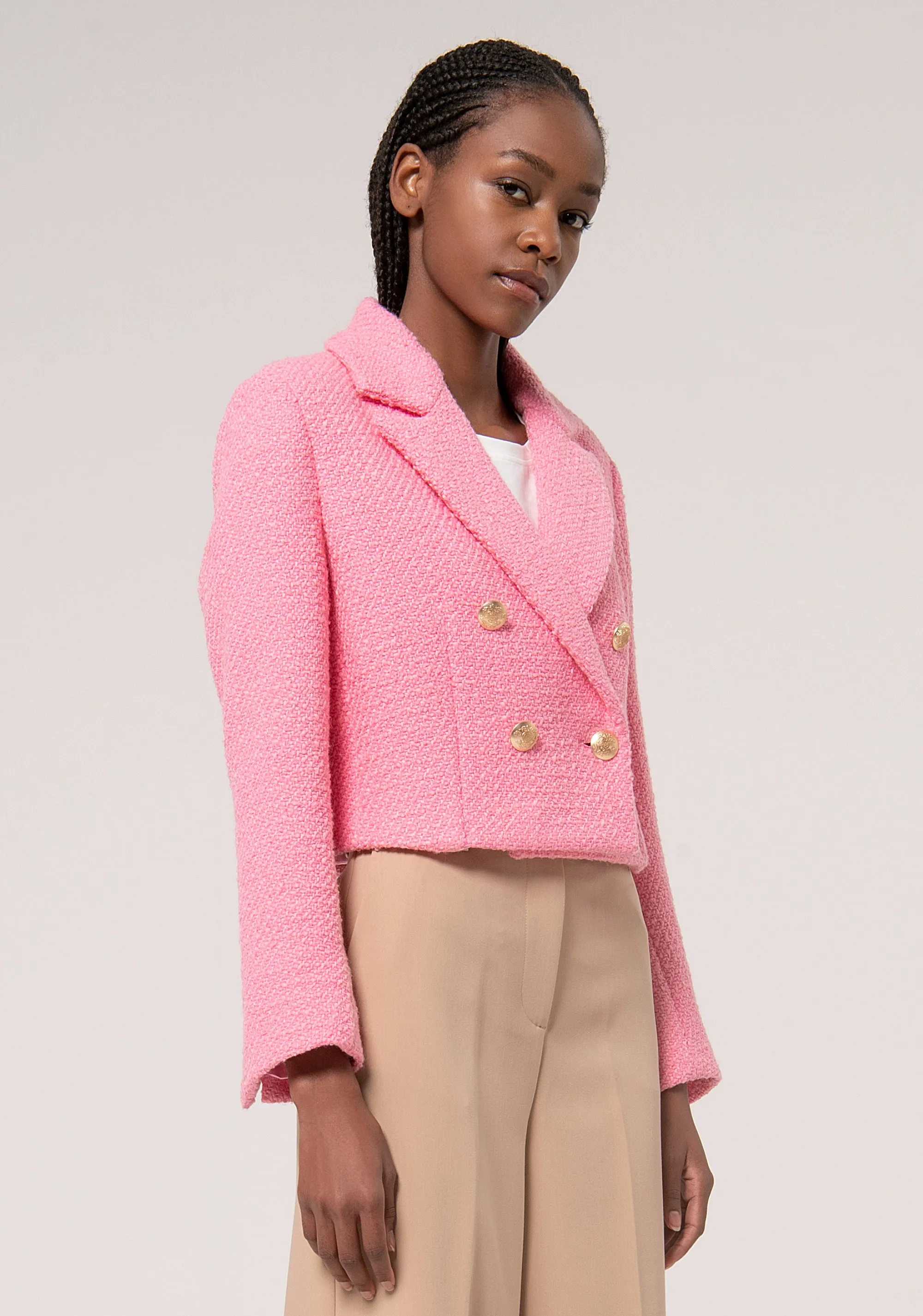 Blazer jacket cropped double breasted