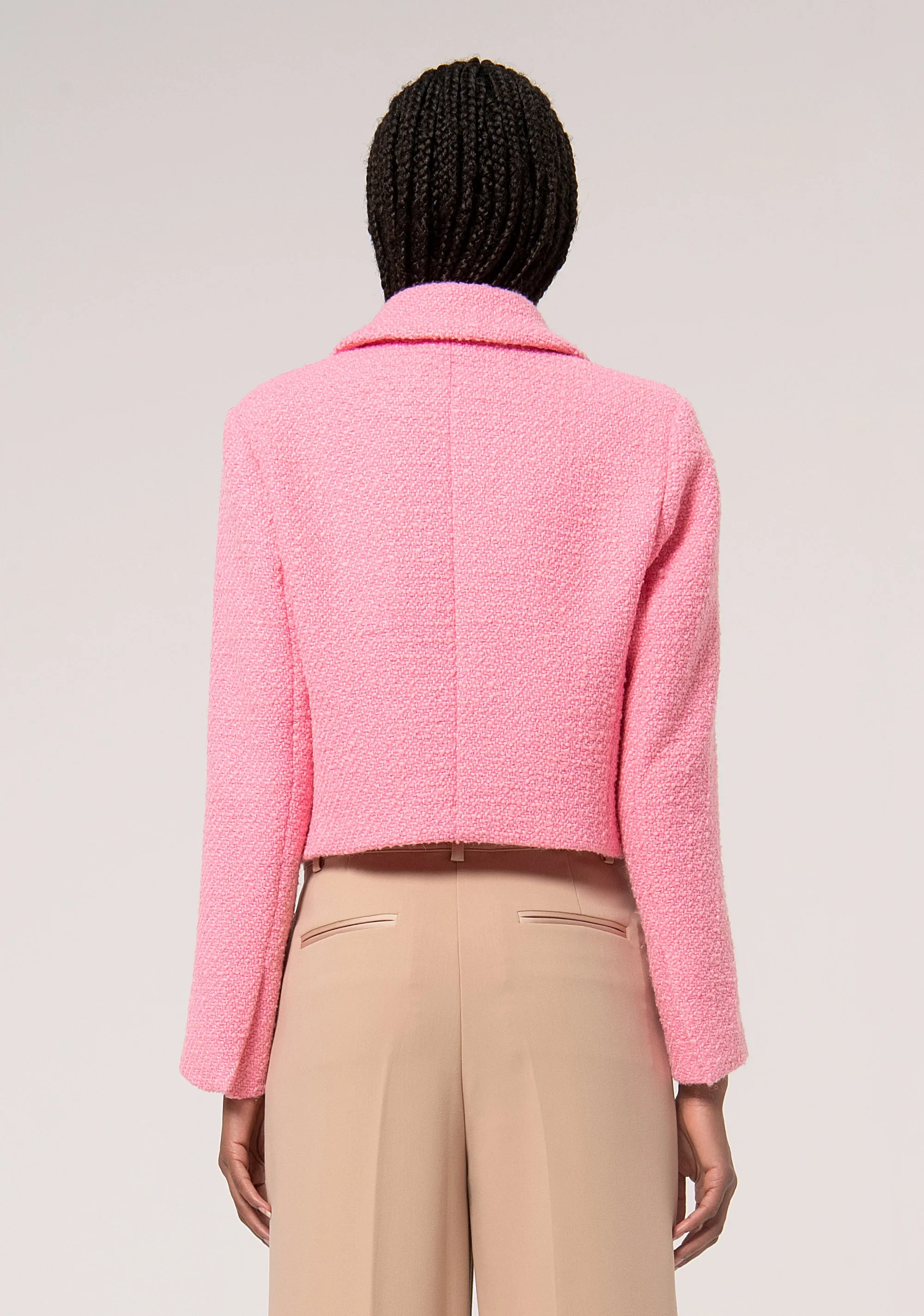 Blazer jacket cropped double breasted