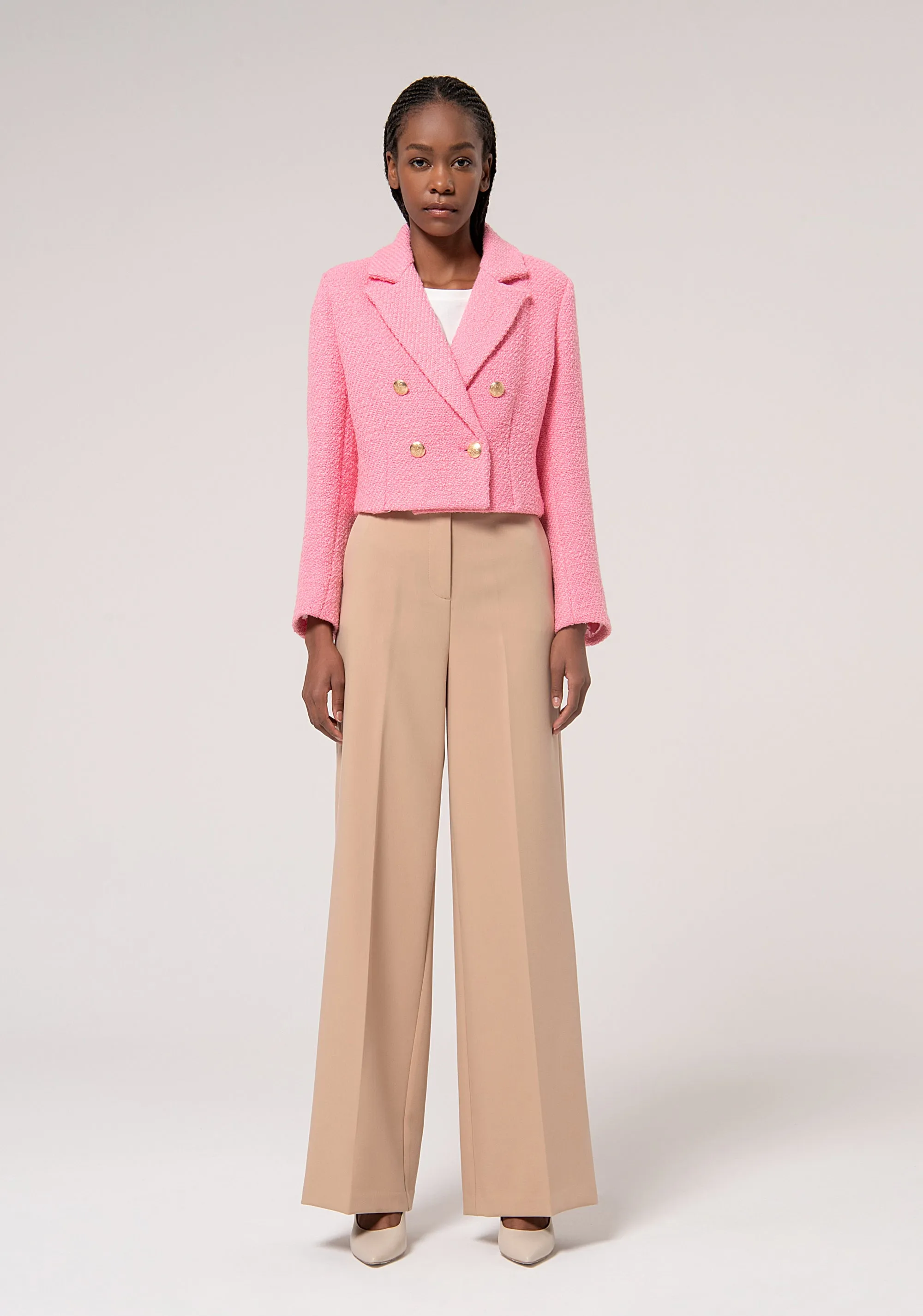 Blazer jacket cropped double breasted