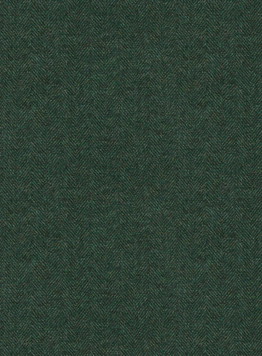 Bottle Green Herringbone Tweed Shirt