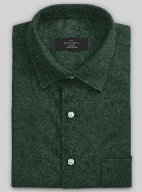 Bottle Green Herringbone Tweed Shirt