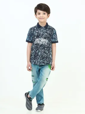 Boy's Navy & White Polo Shirt - EBTPS22-030
