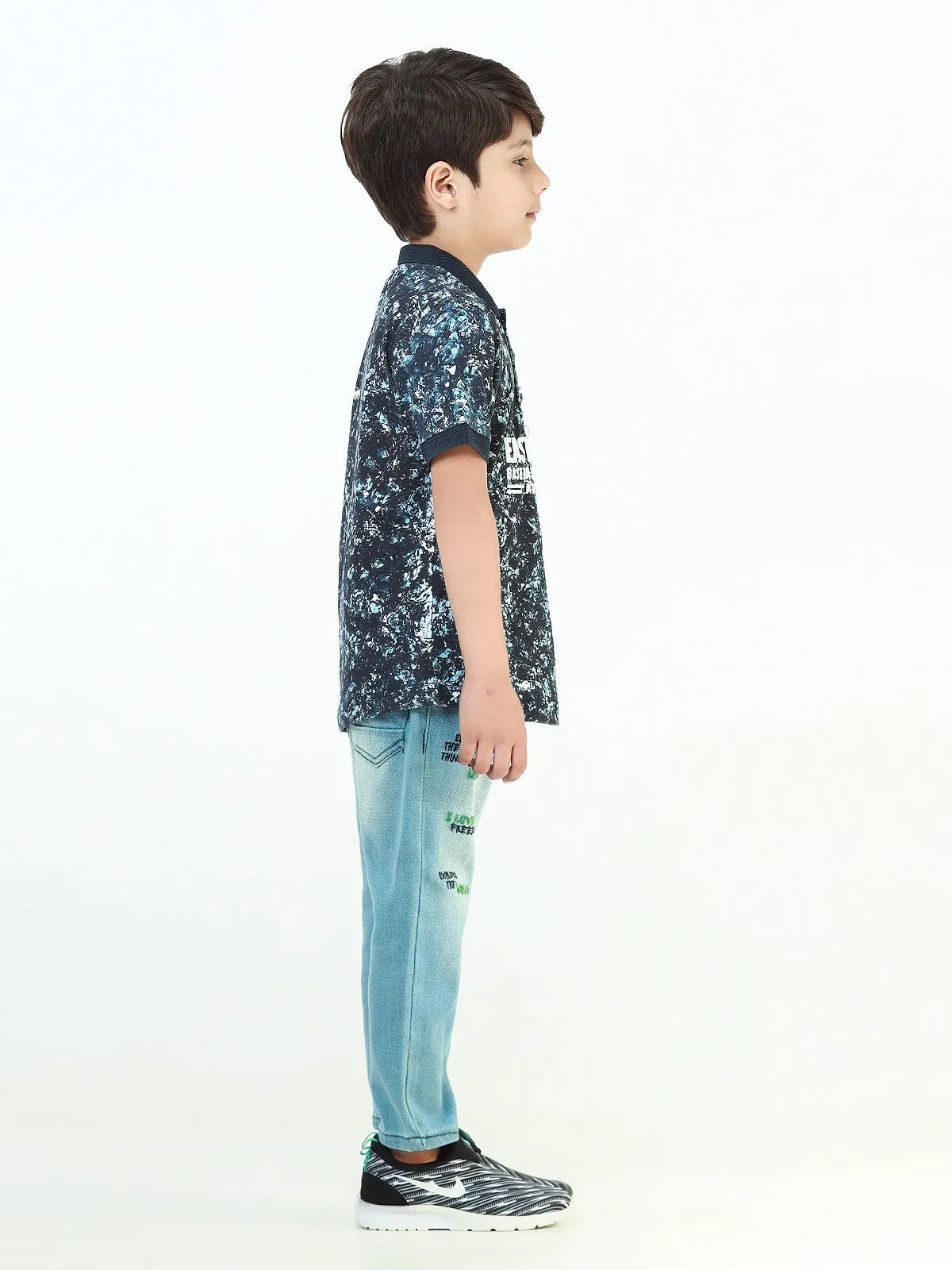Boy's Navy & White Polo Shirt - EBTPS22-030