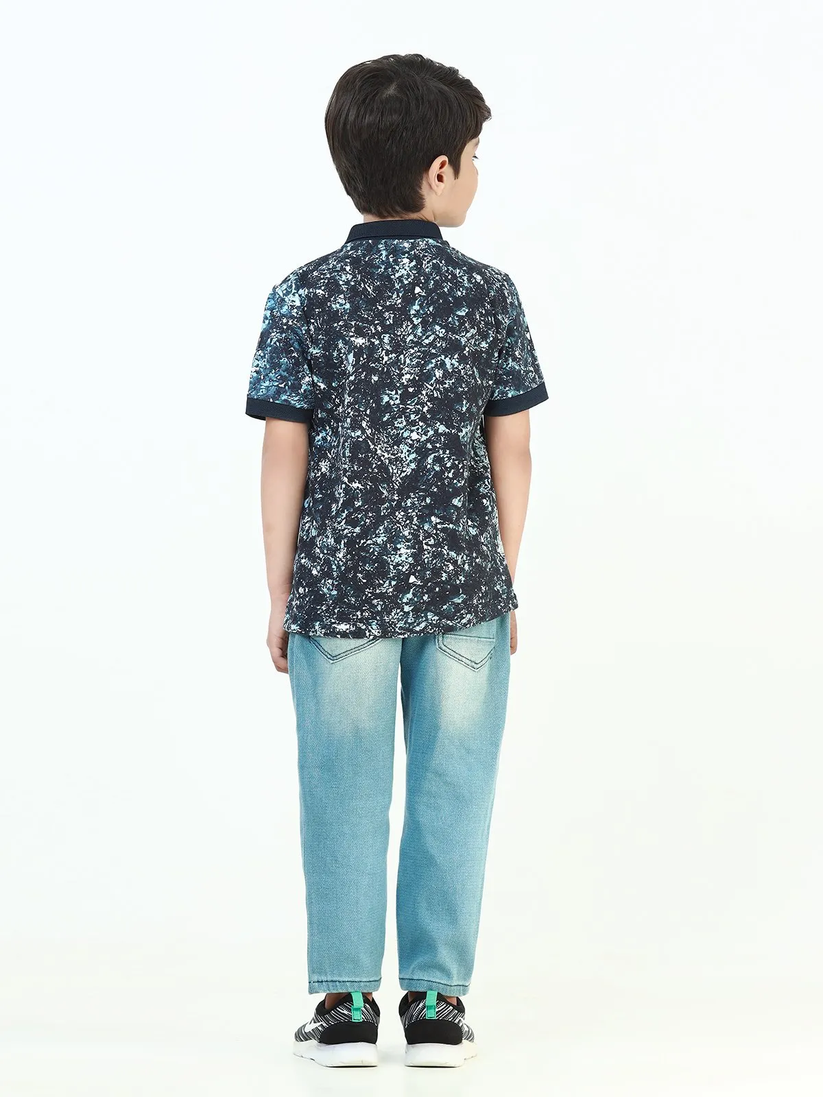 Boy's Navy & White Polo Shirt - EBTPS22-030