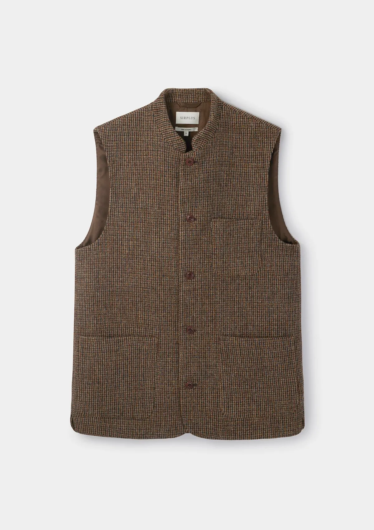 Brown Harris Tweed Nehru Waistcoat