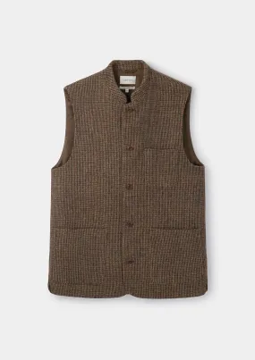 Brown Harris Tweed Nehru Waistcoat
