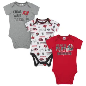 Buccaneers Baby 3-Pack Short Sleeve Bodysuit
