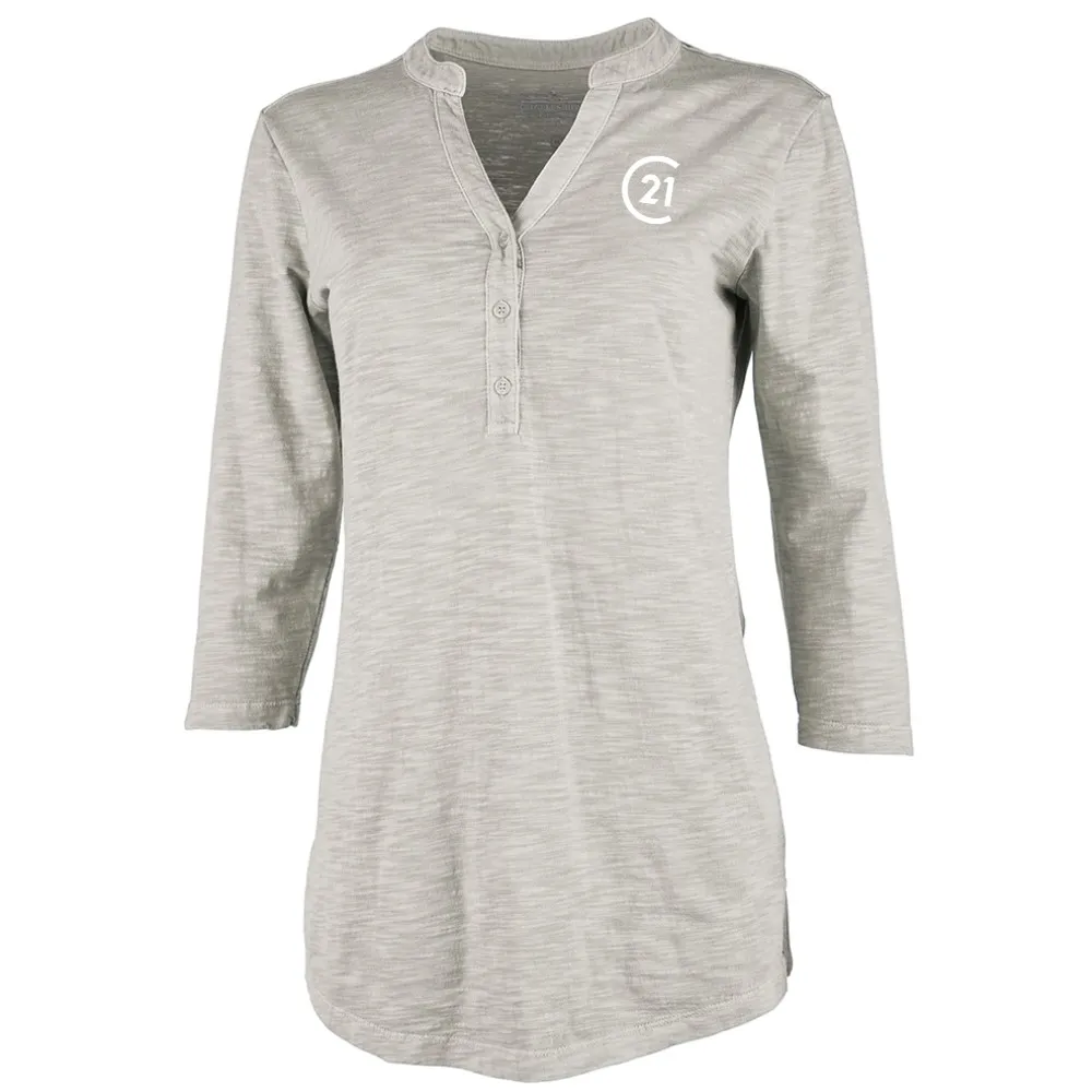C21 Henley 3/4 Sleeve Tee - Oatmeal