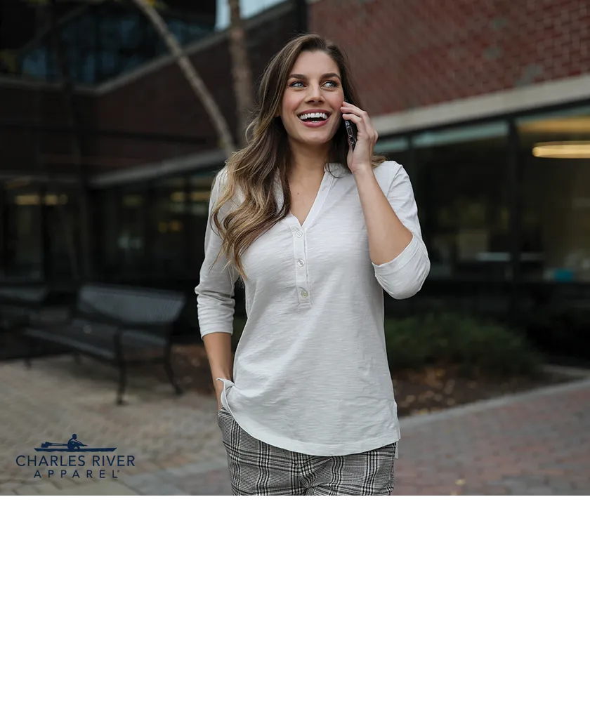C21 Henley 3/4 Sleeve Tee - Oatmeal