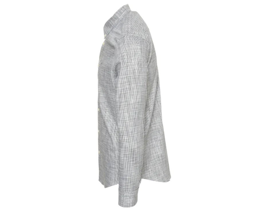 CALVIN KLEIN Vintage Tweed Pattern Men's Long-Sleeved Shirt in Mesclun