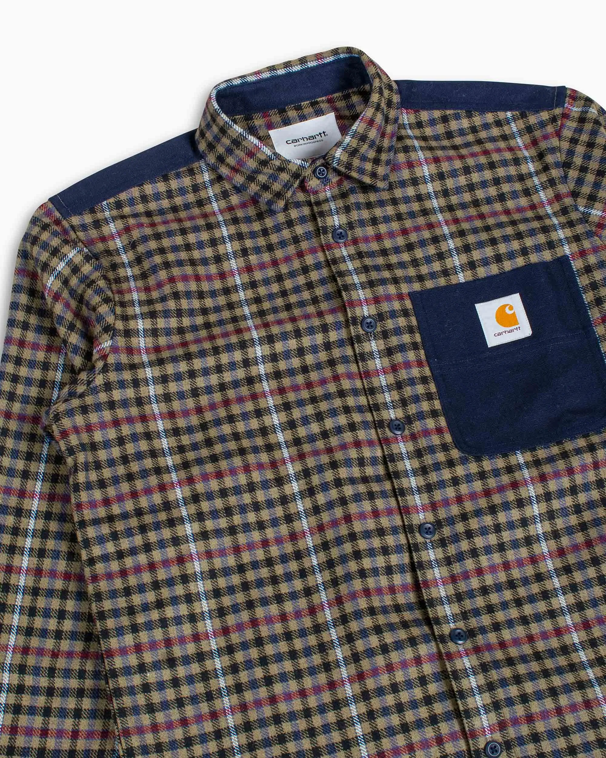 Carhartt W.I.P. Asher Check Shirt Seaweed/Dark Navy