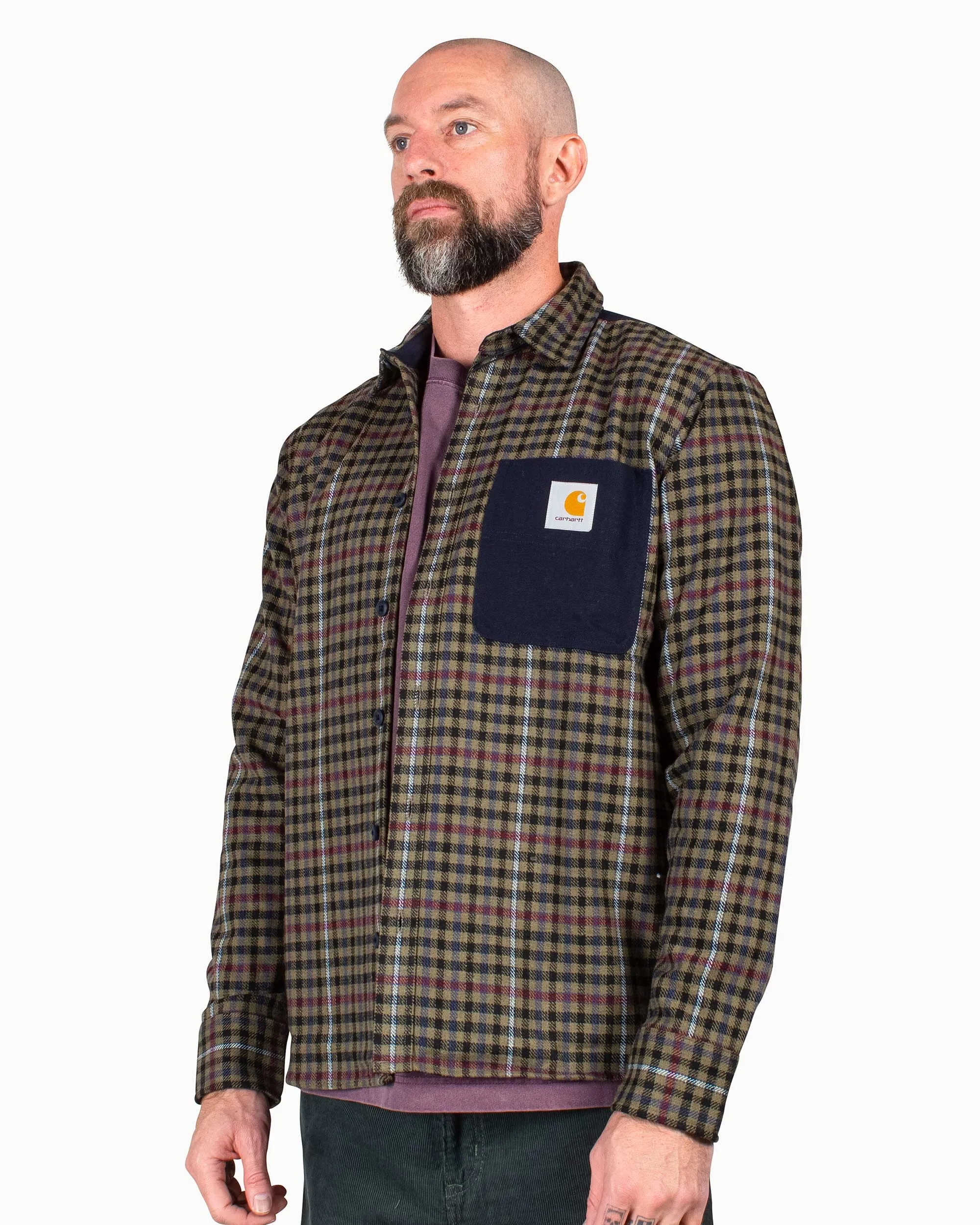 Carhartt W.I.P. Asher Check Shirt Seaweed/Dark Navy