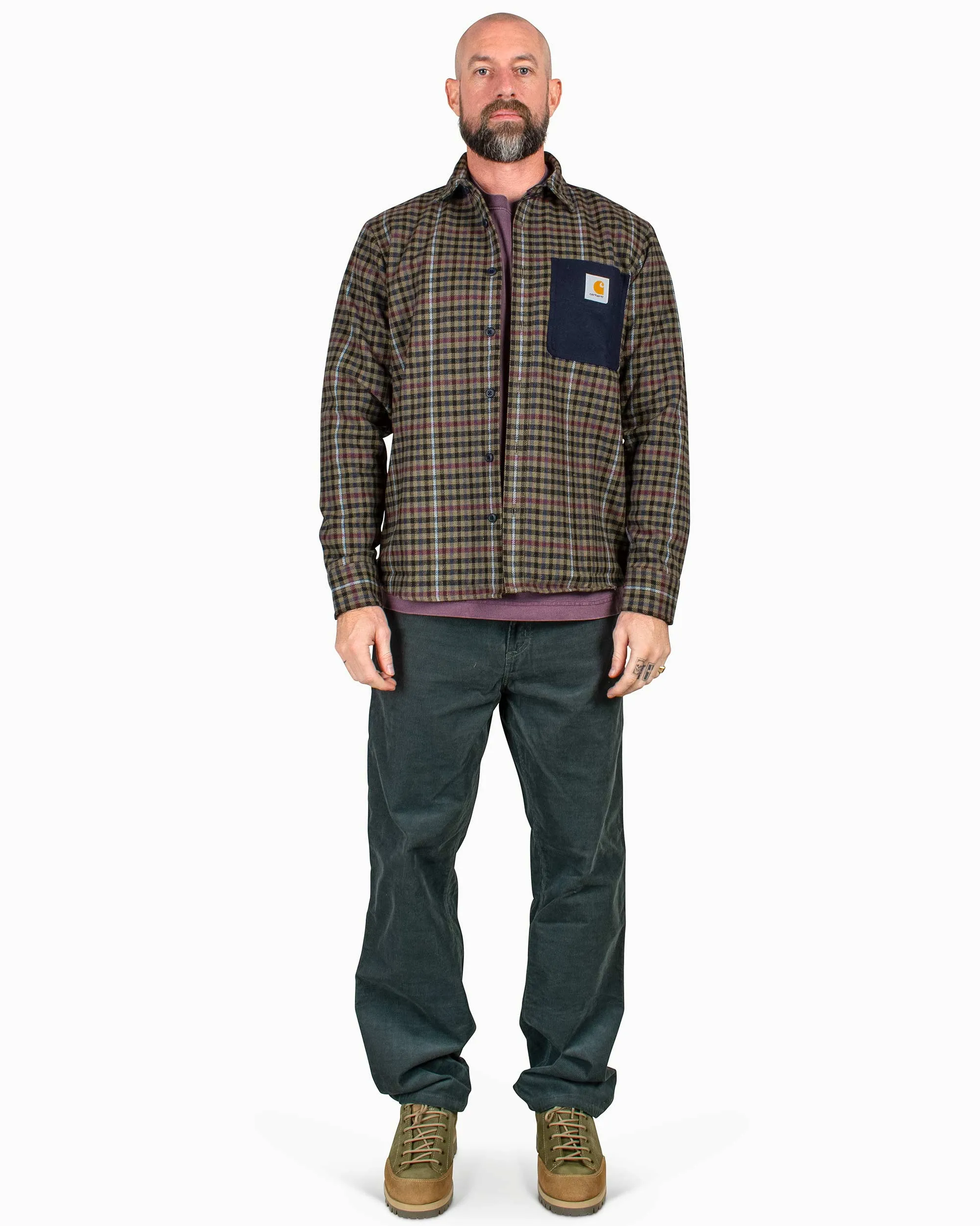 Carhartt W.I.P. Asher Check Shirt Seaweed/Dark Navy