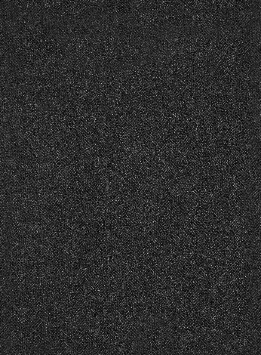 Charcoal Herringbone Tweed Shirt