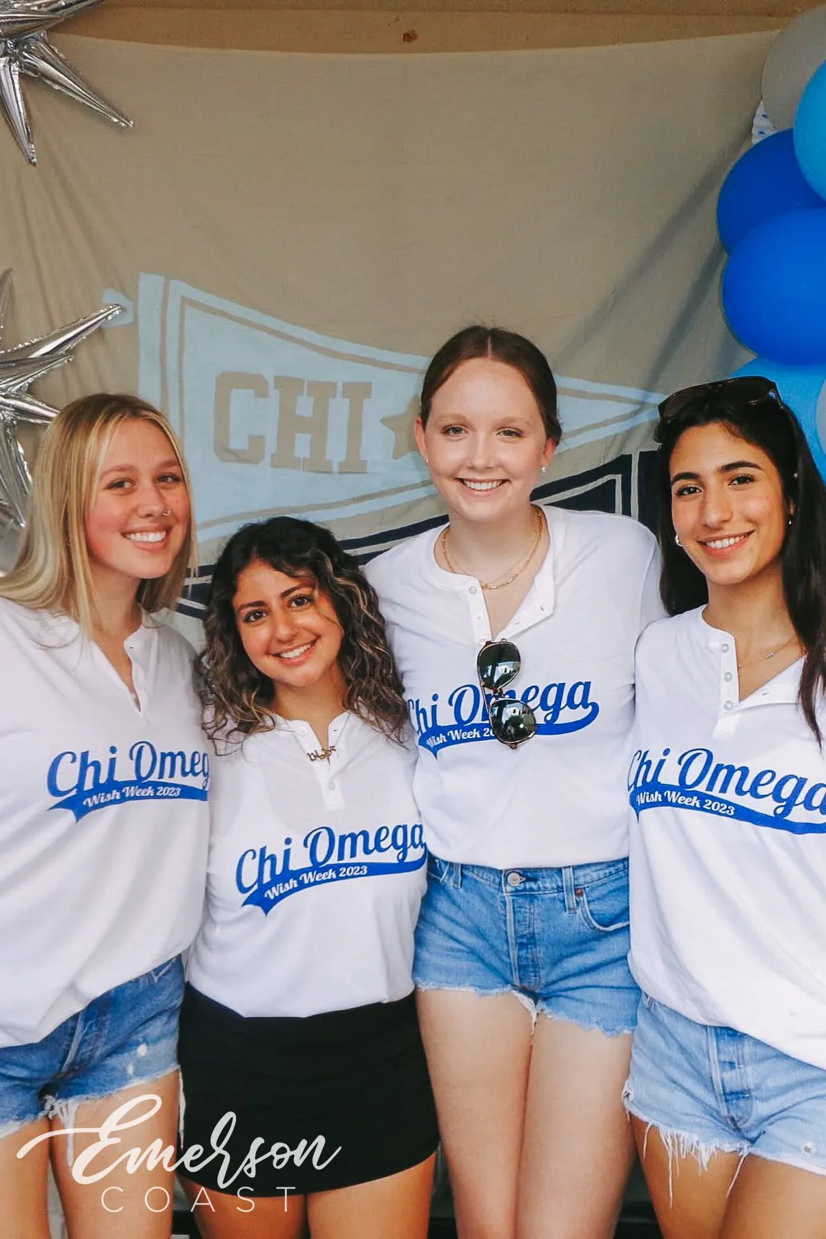 Chi Omega White Wish Week Henley