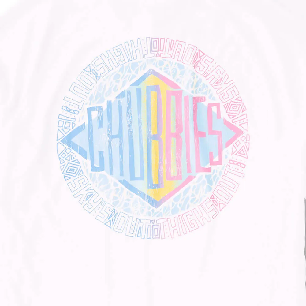 Chubbies The High Tide Long Sleeve Sun Hoodie T-Shirt - Pure White