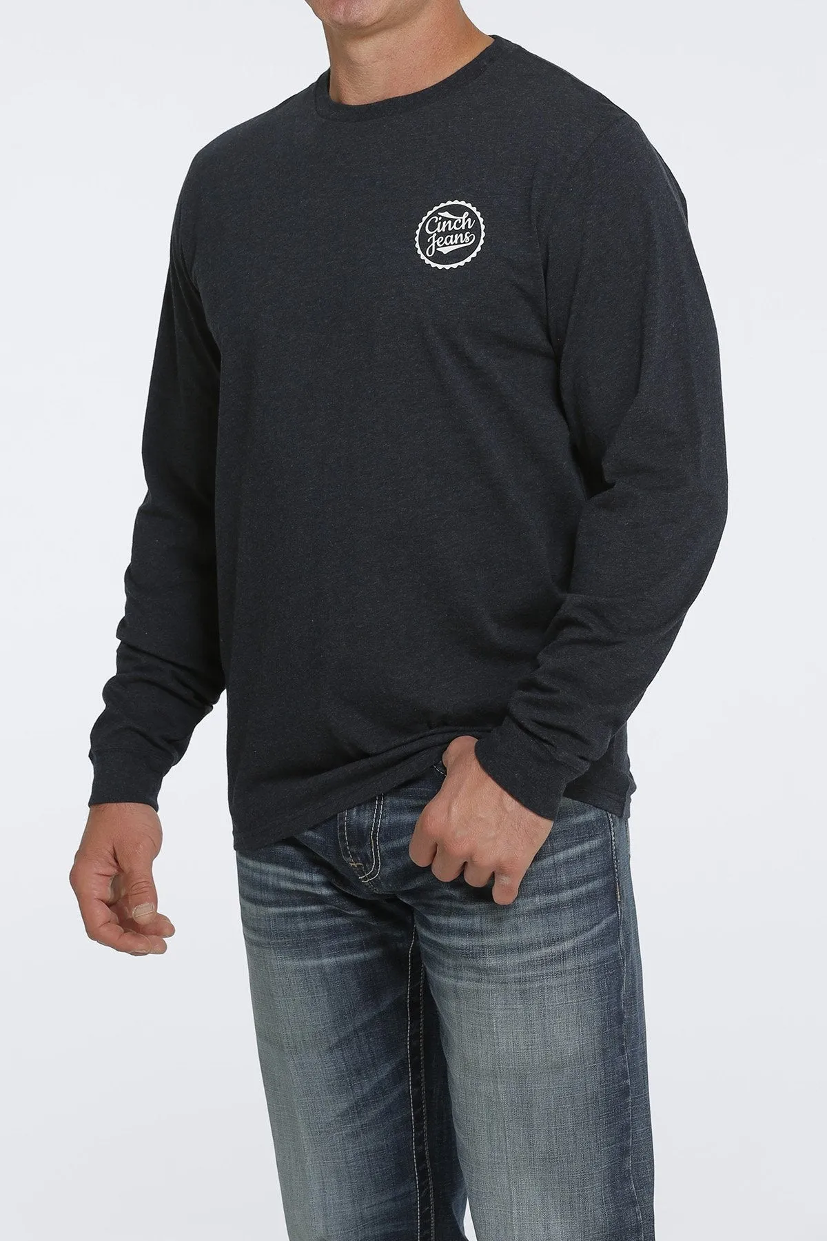 Cinch Men's Heather Navy Circle Cinch Jeans T-Shirt