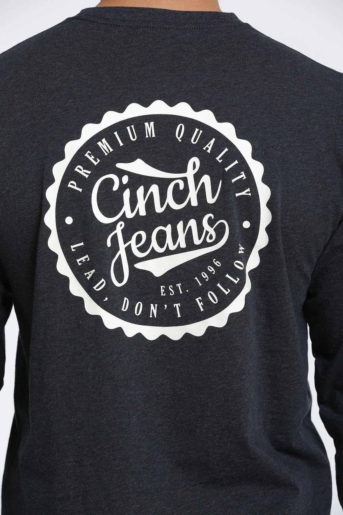 Cinch Men's Heather Navy Circle Cinch Jeans T-Shirt
