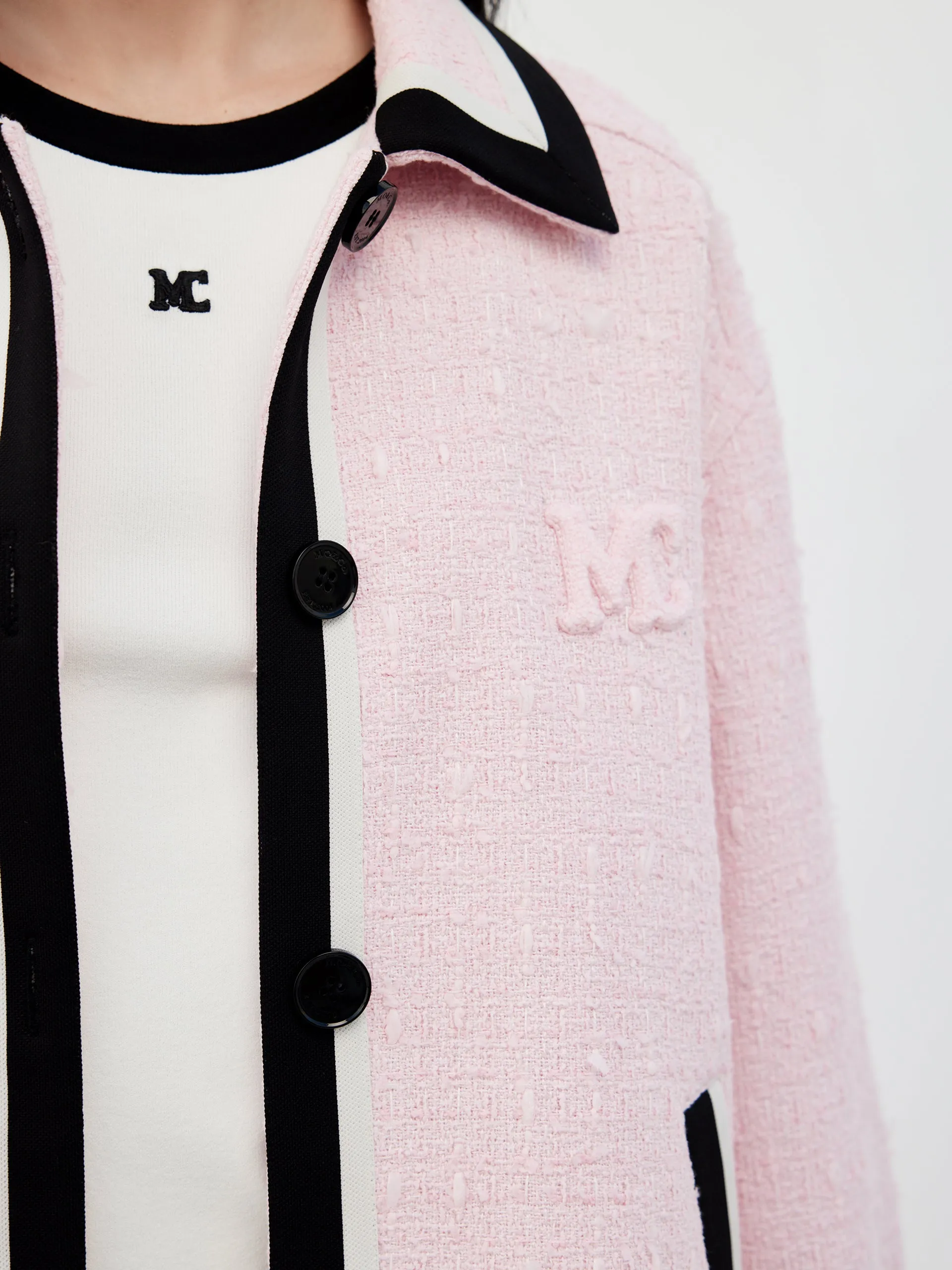 Contrast Tweed Shirt Jacket