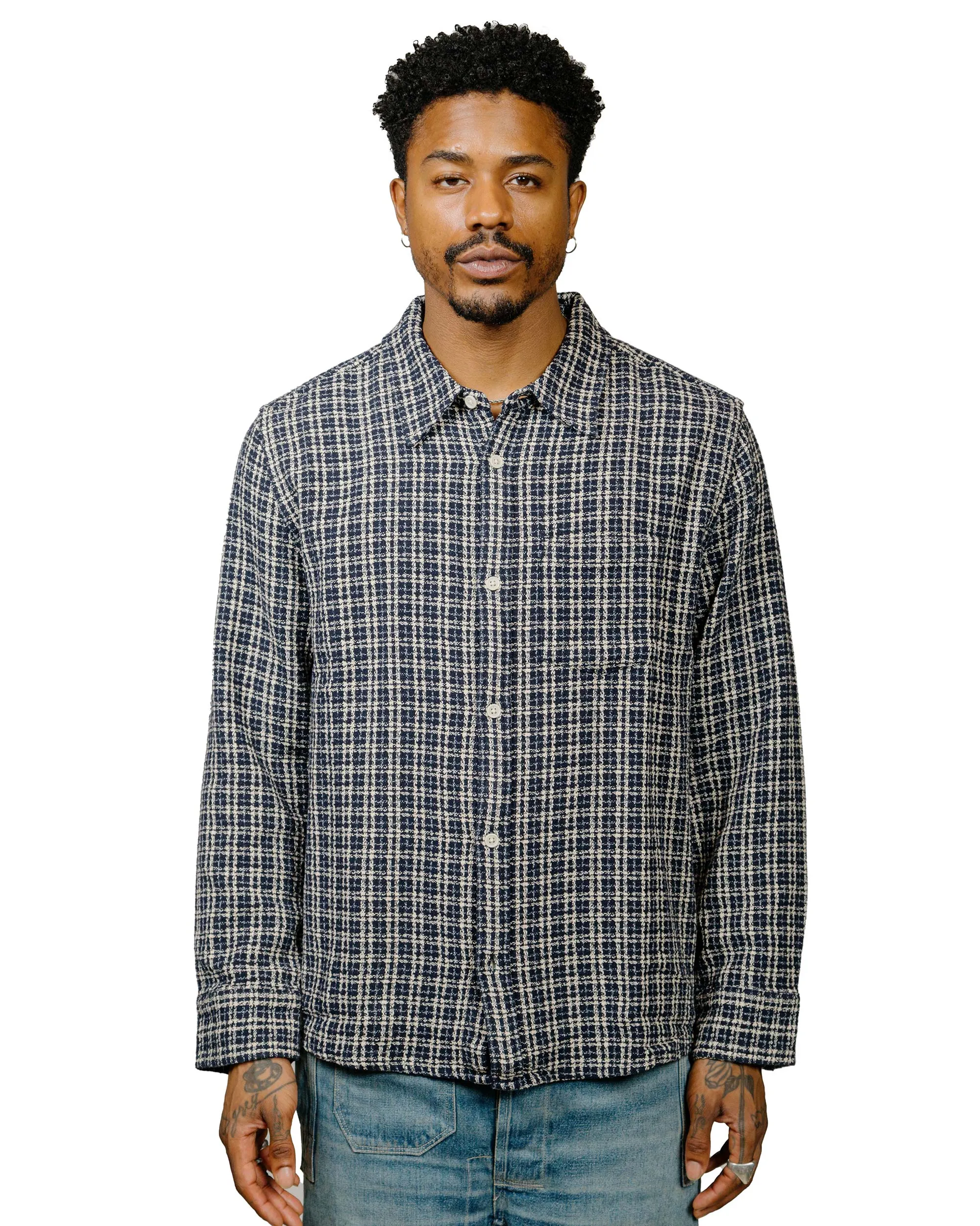 Corridor Reverse Tweed Snow Check Blue