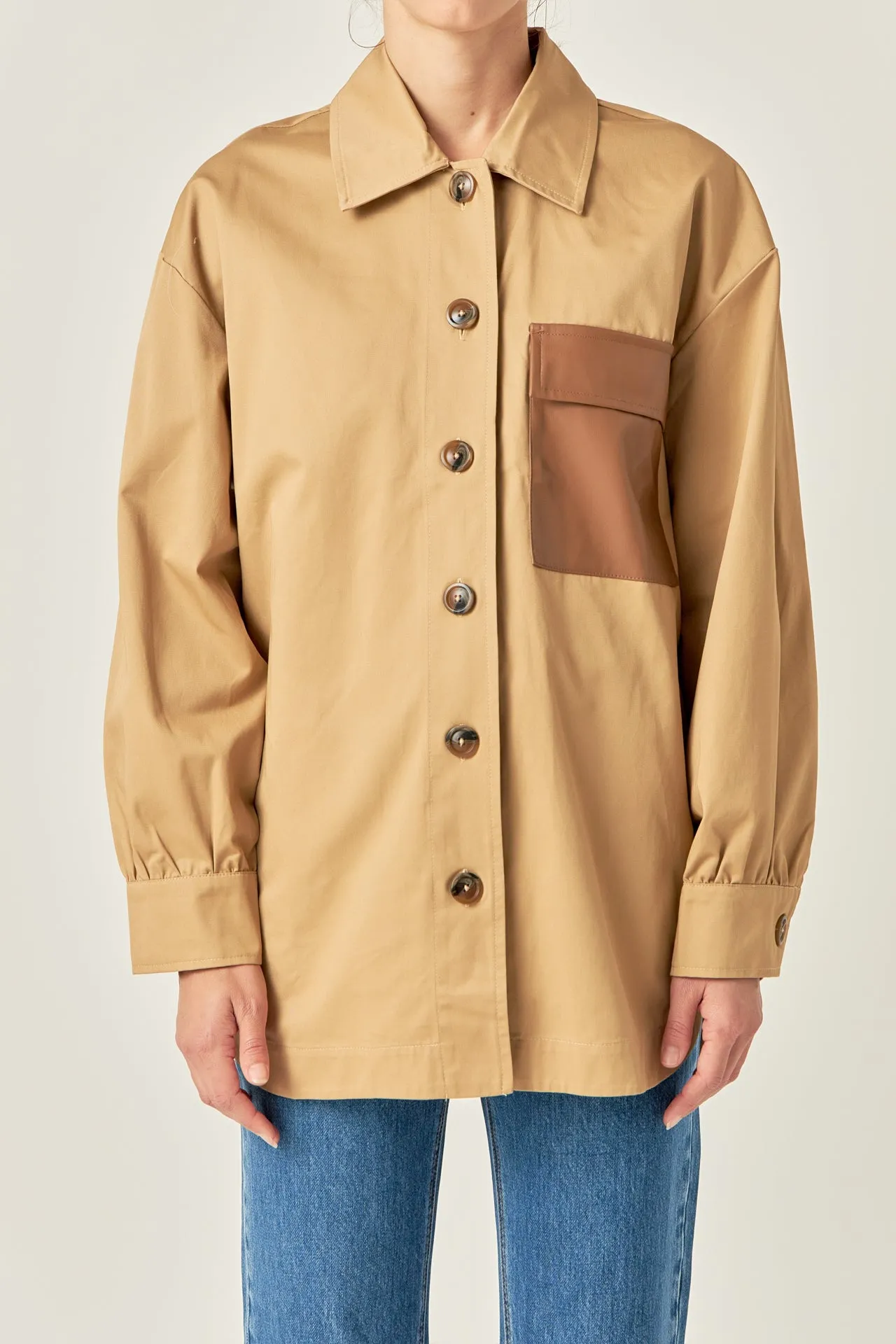 Cotton Twill Shirt Jacket