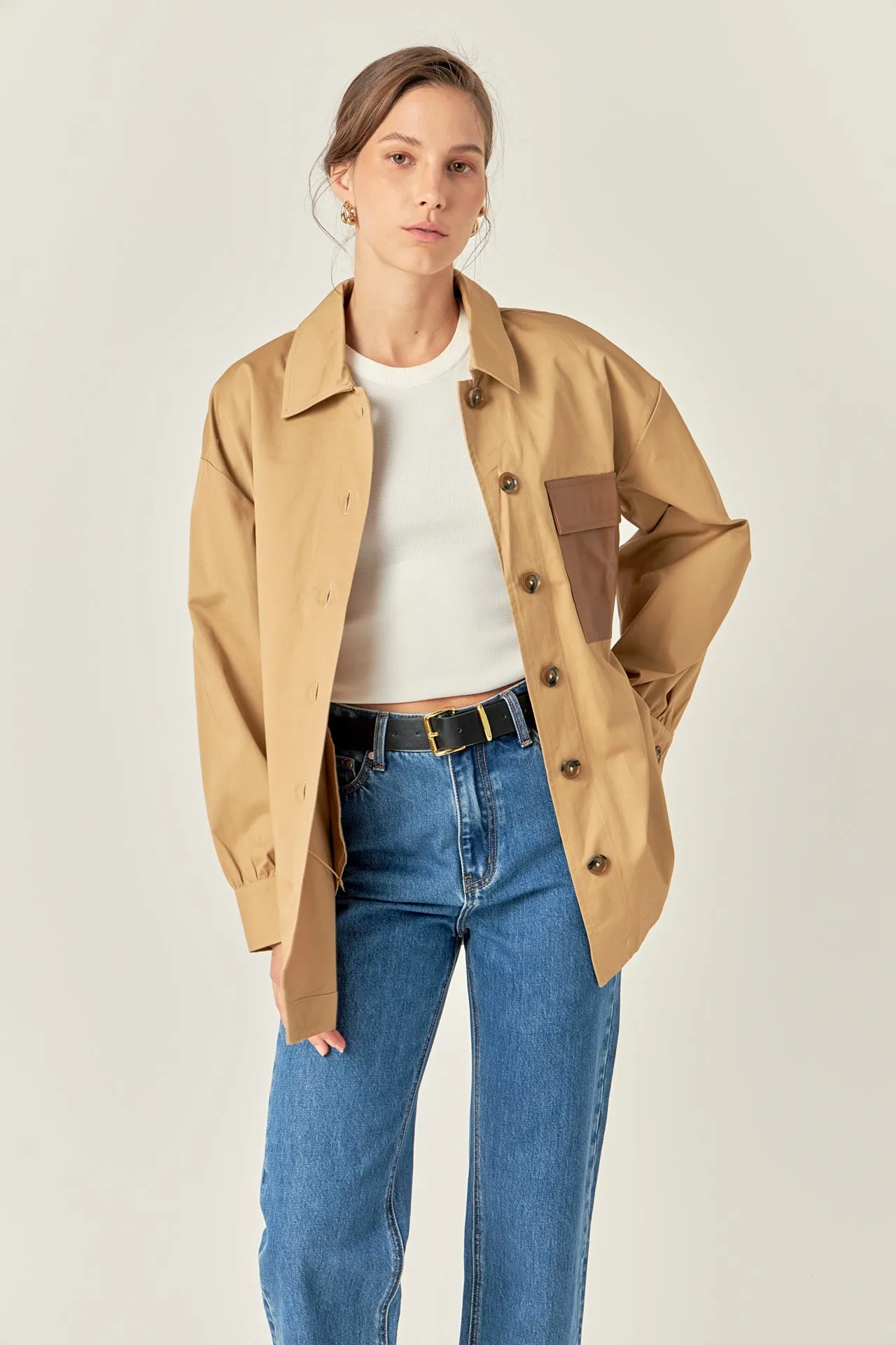 Cotton Twill Shirt Jacket
