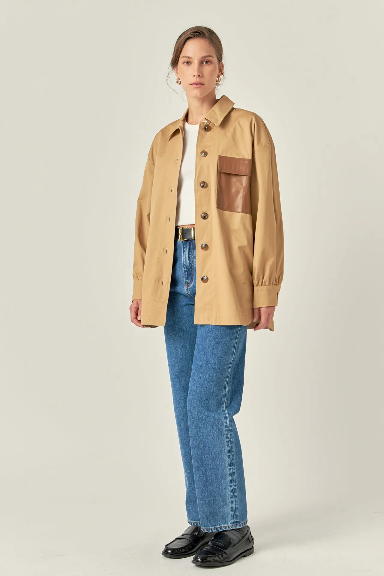 Cotton Twill Shirt Jacket