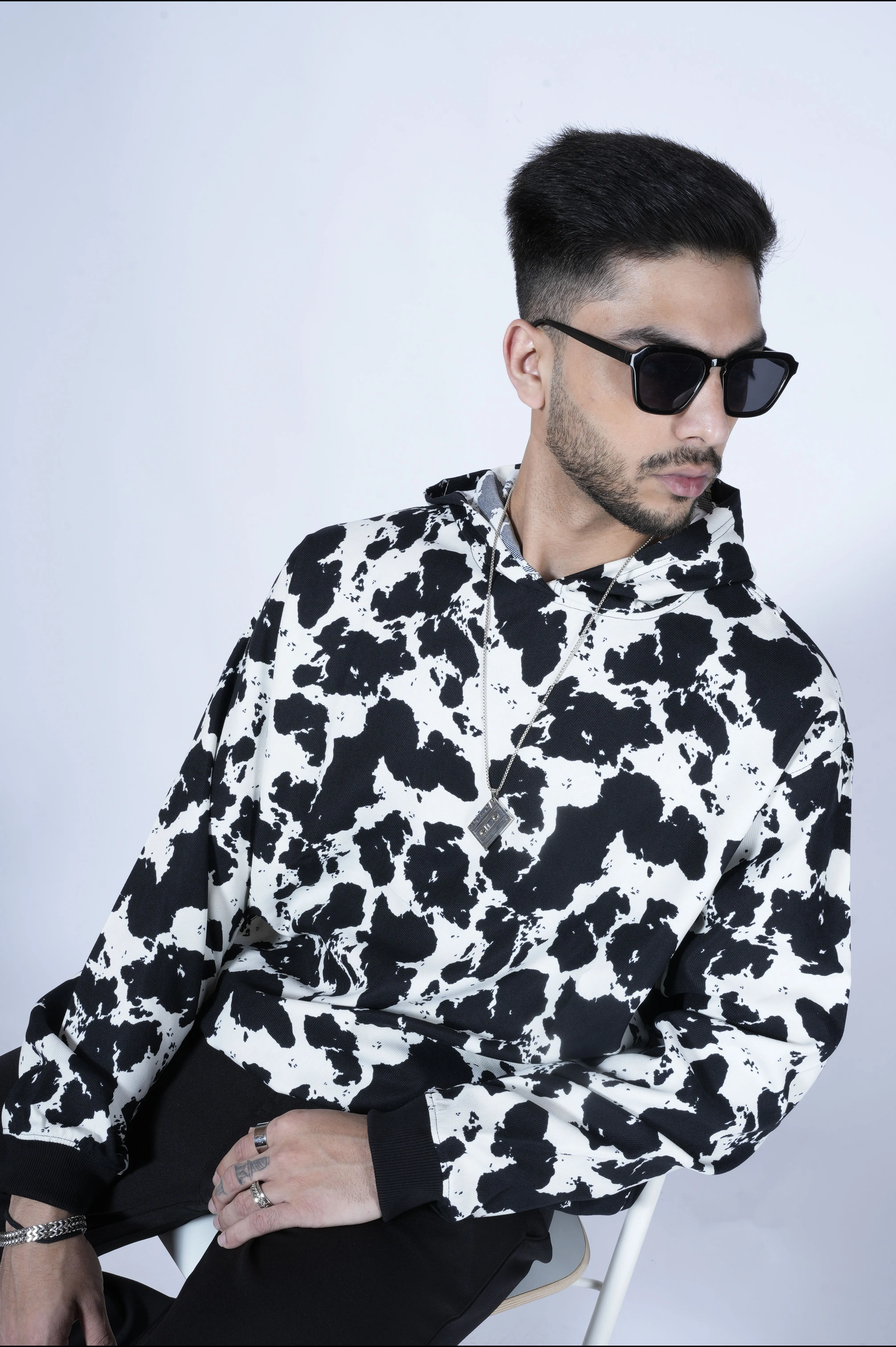 Cow Print Oversize Hoodie