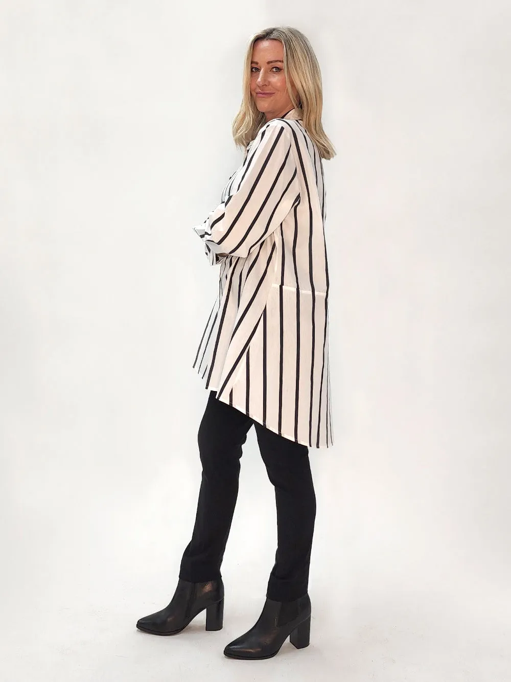 Dana Stripe Shirt - Black/White