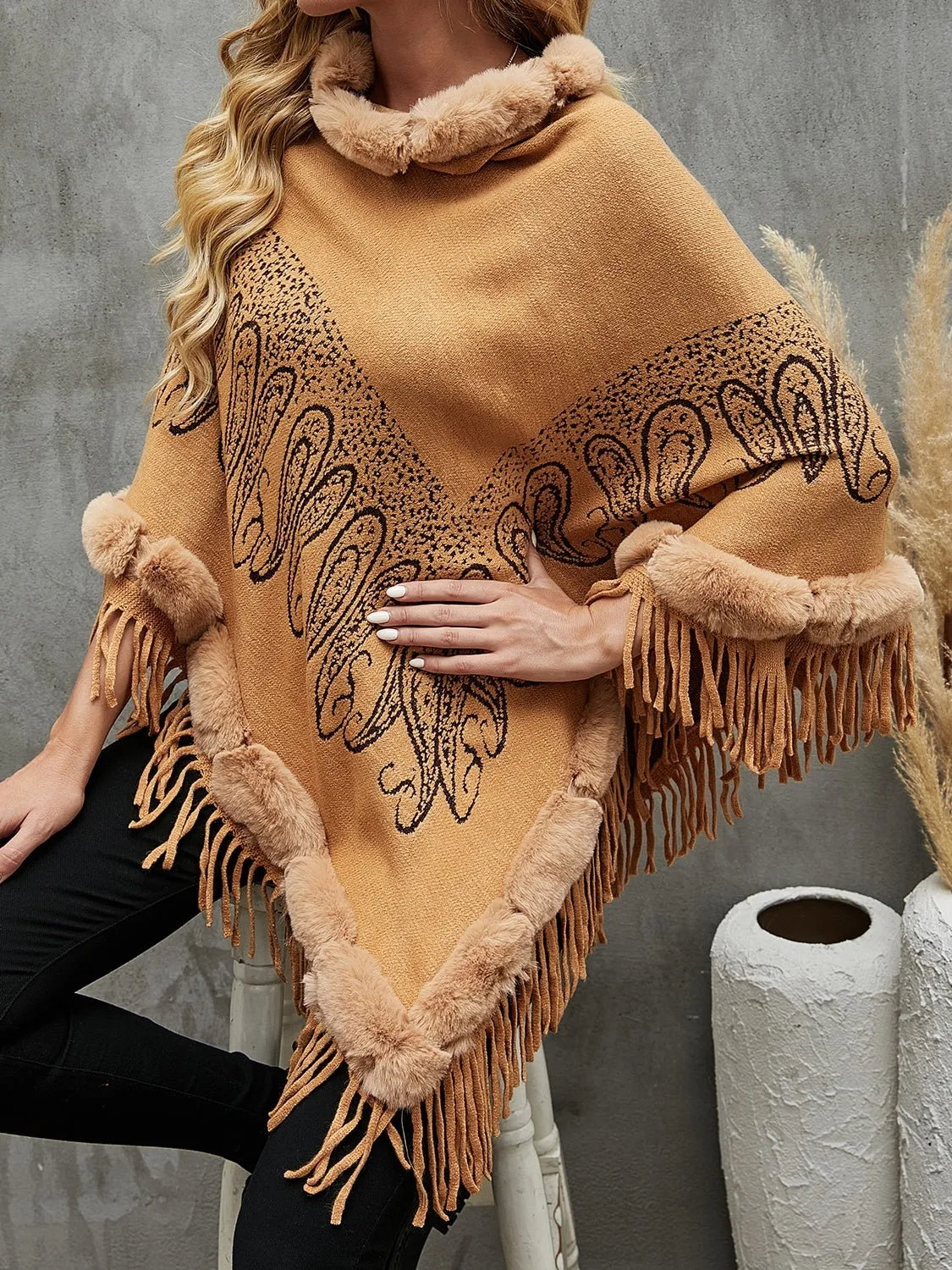 Daniella™ | Fringe Cape Sleeve Poncho