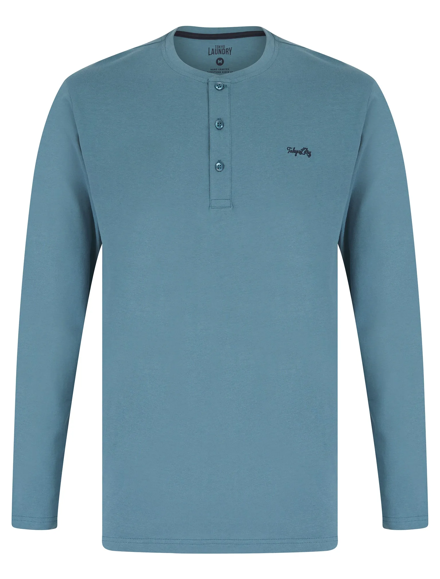 Deen 2pc Long Sleeve Cotton Loungewear Pyjama Set in Provincial Blue - Tokyo Laundry